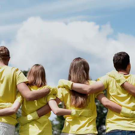A community group standing together